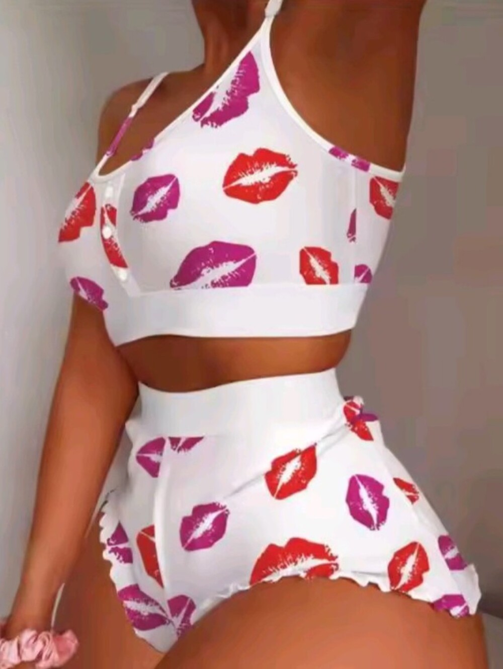 Women's 2 Pieces Set Pajamas Shorts Suit Multiple Print Underwear Sexy Lingerie